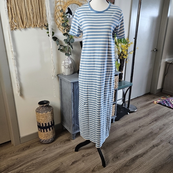 Marimekko Hetta blue and white striped cotton nightgown dress Size XS - Picture 1 of 8